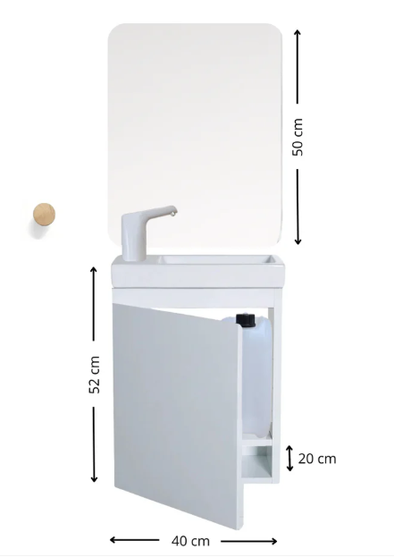 Montessori washbasin set with mirror and towel rack - for children aged 18 months to 8 years - WHITE