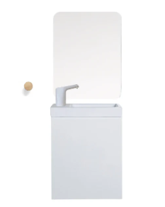 Montessori washbasin set with mirror and towel rack - for children aged 18 months to 8 years - WHITE
