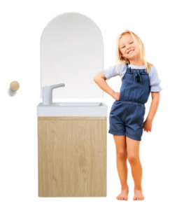 Ensemble lavabo Montessori enfant Effet Bois