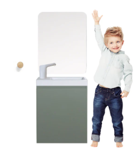 Ensemble lavabo Montessori enfant VERT